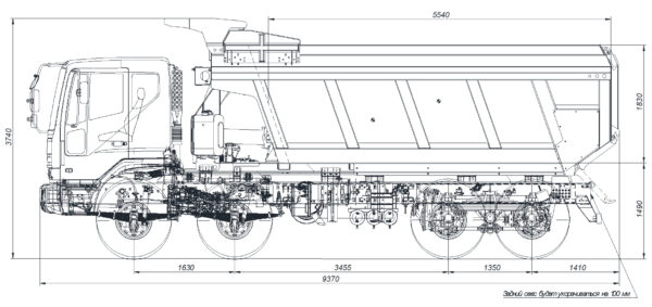 Автомобиль-самосвал горизонтальной разгрузки модели 6986D4-22А  на шасси DAEWOO TRUCK