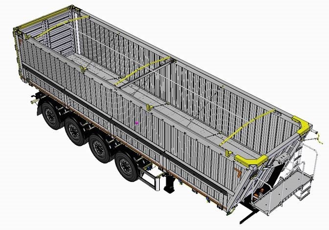 Самосвальный полуприцеп 924940-45A.NDK с алюминиевой платформой объемом 45 куб. м Самосвальный полуприцеп 924940-45A.NDK с алюминиевой платформой объемом 45 куб. м